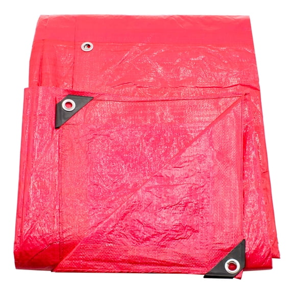 Lona De Polietileno Termosellada Reforzada Roja 90 Gr 5x6 M