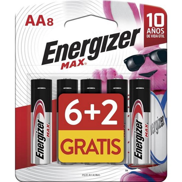 Pilas Energizer Max AA 6 pzas + 2 gratis