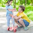 thumbnail image 2 of Patinete infantil de tres ruedas, patinete de altura ajustable, patinete portátil, juguetes para exteriores para niños pequeños., 2 of 6