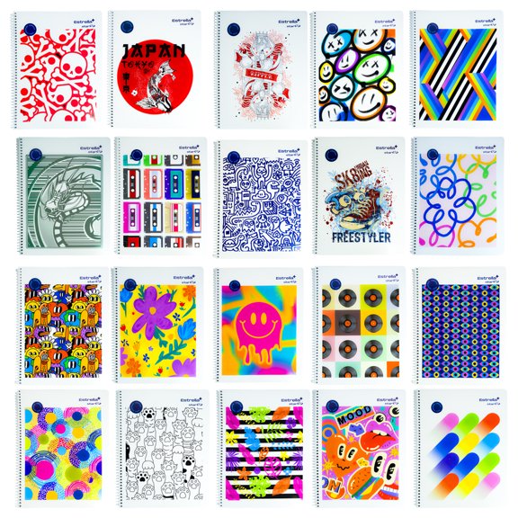 Cuadernos Espiral Profesional Cuadro Grande Estrella Star Kid 100 Hojas Caja Con 36 Libretas
