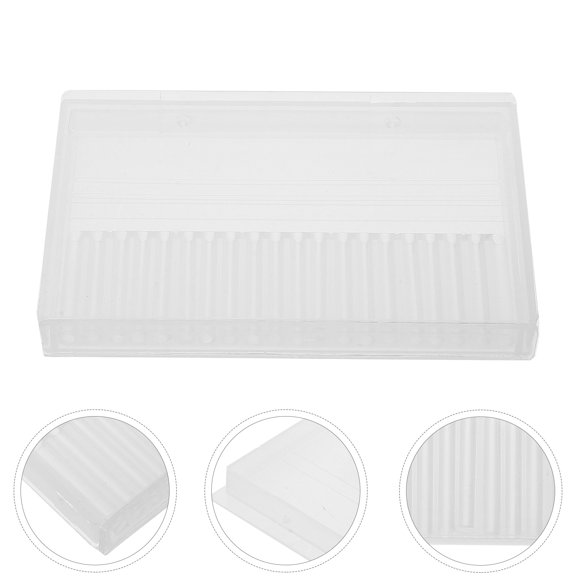 NIYANGLE Caja Transparente Para Almacenar Brocas De Manicura Con Resistente Y Práctico Para Salón Y Hogar