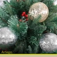 thumbnail image 2 of Esferas Navideñas Grandes 10cm Artego Paquete 12 piezas acabado gotas Cromadas Mix Platino Dorado, 2 of 6