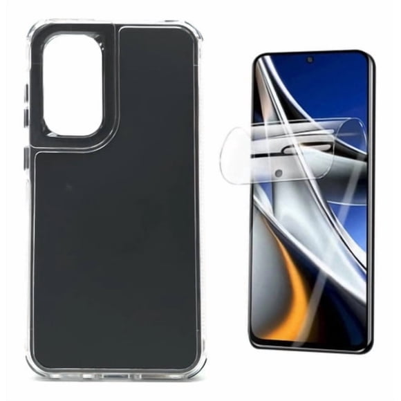 Funda + Mica Icon Case Shell Fosfo para Samsung A56 5G, Carcasa, Protector, Uso Rudo, Protector de Pantalla, Antigolpes, Esquinas Reforzadas, Protección de Cámara - Negro