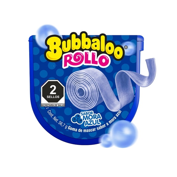 Goma de mascar Bubbaloo Rollo mora azul 56.7 g