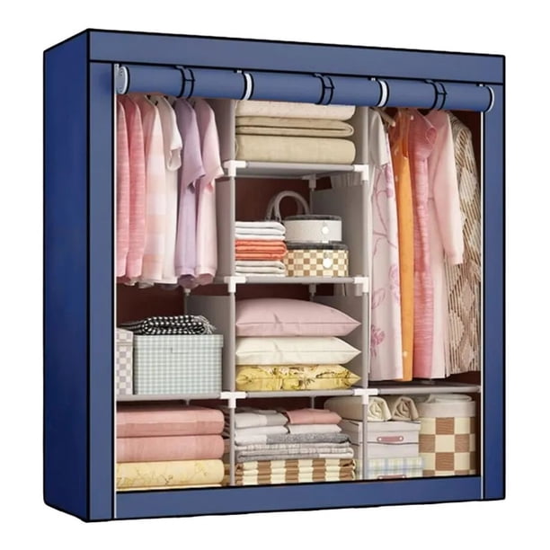 Armario Organizador Armable 8 Secciones Aluminio Tela Practiksa Color Azul