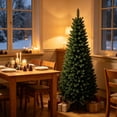 thumbnail image 2 of Amzcrzy Decoración navideña,Árbol de Navidad,Luces navideñas Árbol de Navidad artificial delgado de plástico con soporte de metal para decoración de fiestas navideñas en interiores, 47.24 pulgadas.,, 2 of 8