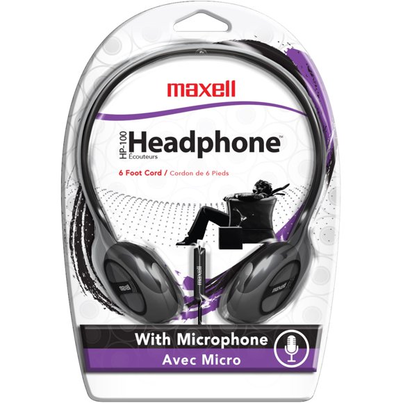 Audífonos On-Ear Maxell HP-100 con Micrófono - Negro