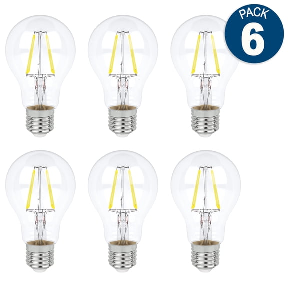 Pack 6 Focos Led Filamentos A19 Aksi 4w Luz Cálida