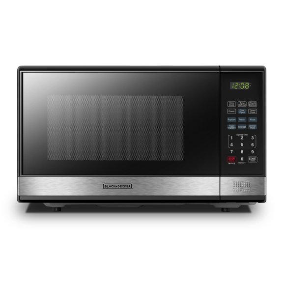 Horno de Microondas digital BLACK+DECKER EM031MB11 1000 W 1.1 pies cúbicos acero negro e inoxidable