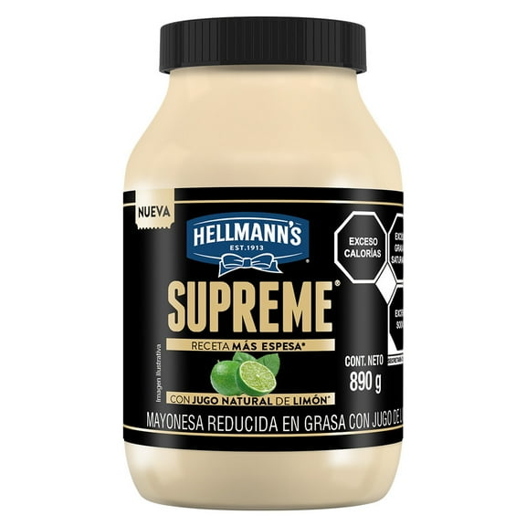 Mayonesa Hellmann's Supreme reducida en grasa con jugo de limón 890 g