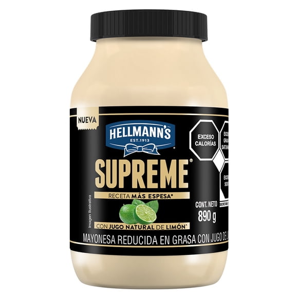 Mayonesa Hellmann's Supreme reducida en grasa con jugo de limón 890 g
