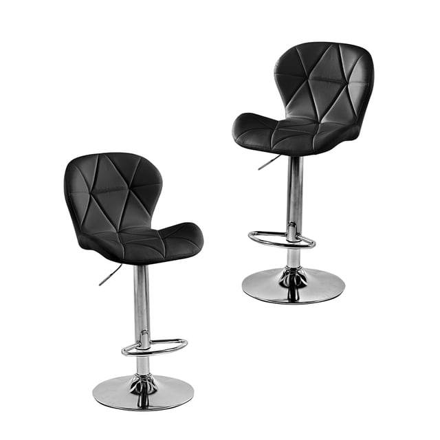SET DE 2 BANCOS PARA BARRA ASIENTO DE VINIPIEL COLOR NEGRO