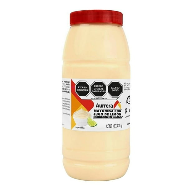 Mayonesa Aurrera con jugo de limón reducida en grasa 870 g