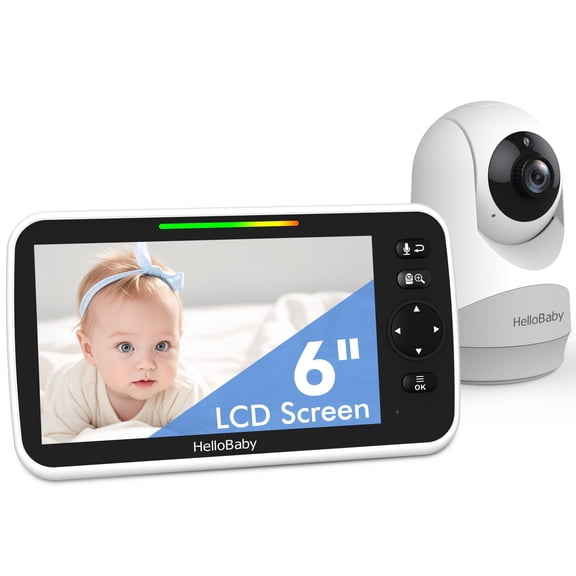 Monitor de Bebé con Video HelloBaby HB6250Plus Pantalla de 6" Batería de 4000mAh