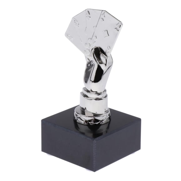 1 trofeo de cartas de juego para torneos de casino, recuerdos y artículos de colección. Plata