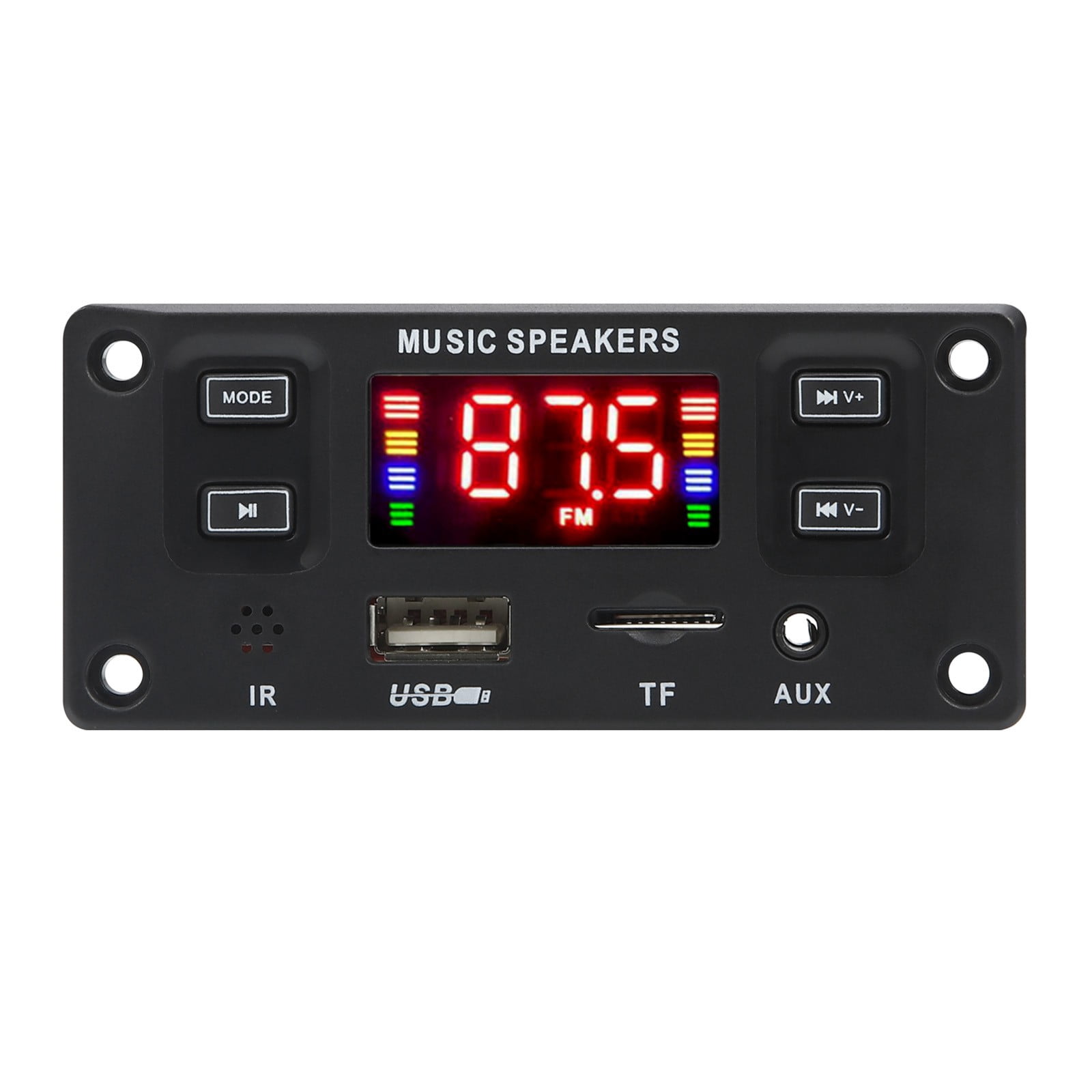 Reproductor MP3 Bluetooth para coche de 60 W, radio manos libres, lector de tarjetas USB, entrada auxiliar, reproductor de audio