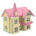 thumbnail image 2 of Casa de muñecas con muebles, kit de casa de muñecas de madera DIY, escala 1:12 Rosado, 2 of 9