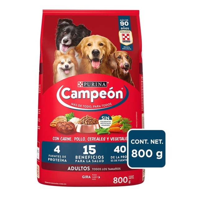 Alimento para Perro Purina Campeón AdultoTodos los Tamaños Carne 800 g
