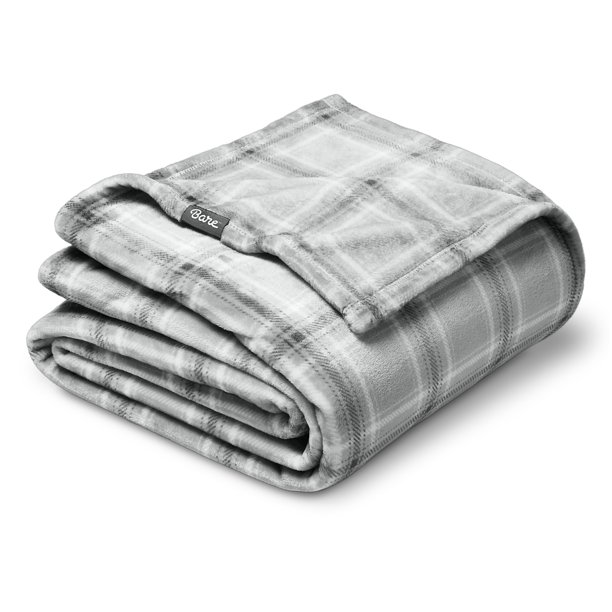 Manta de Vellón de Microfelpa Bare Home 300 G/M² Microvellón Difuso Suave y Afelpado Tamaño King Cuadros Escoceses
