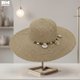 thumbnail image 2 of Sombrero de Playa Con Conchitas Para Mujer Ala Ancha 42 cm beige 42 cm, 2 of 6