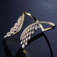 thumbnail image 4 of Conjunto de anillo y pulsera de plumas, joyería ajustable para mujer | Accesorio espiritual protector | Brazalete abierto con piedras de circonita para uso diario, 4 of 5