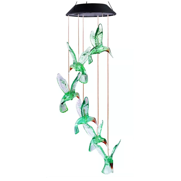 Lampara Solar LAB.G Campana de Viento Colibris Verde