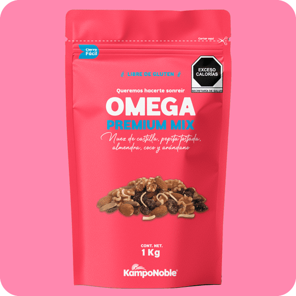 Trail Mix Omega KampoNoble 1 kg Arándano, Pepita, Almendra, Nuez de Castilla y Coco