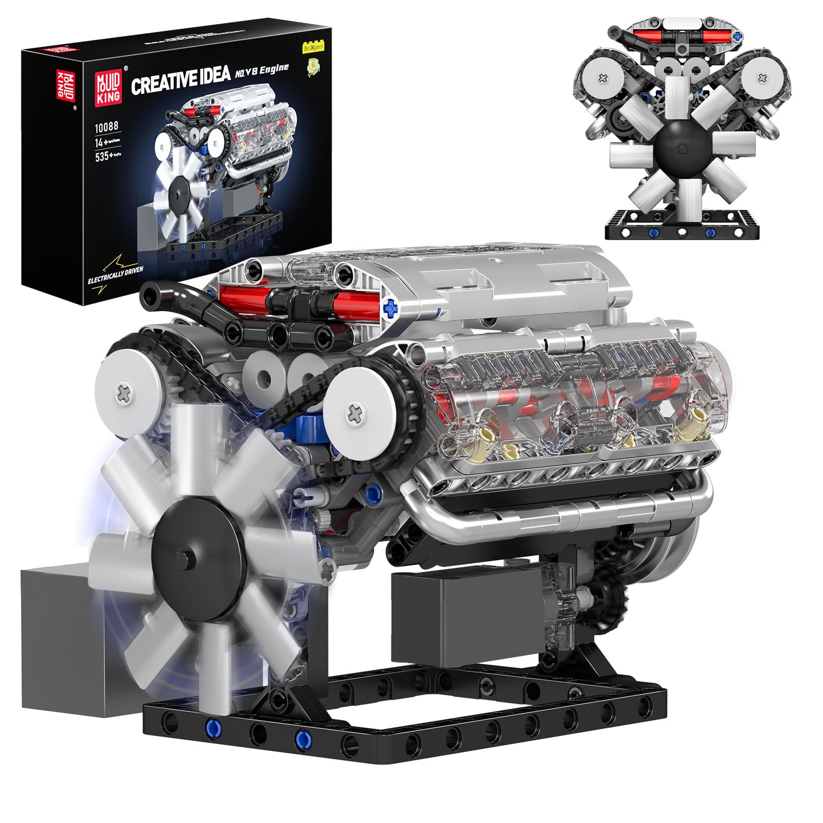 Bloques de construcción Toy Mould King Visible V-8 Engine V8 Motor