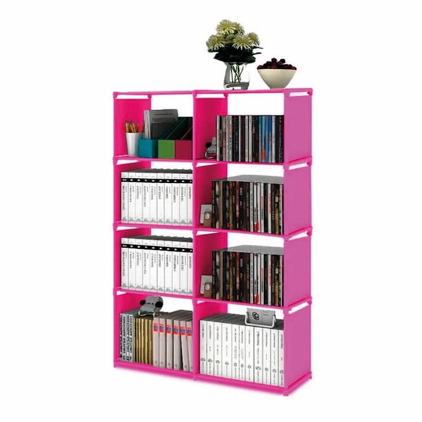 Librero Organizador Armado Facil Portátil Práctico Color Rosa
