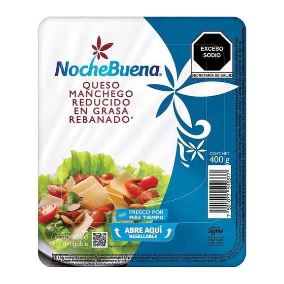Queso manchego NocheBuena reducido en grasa 400 g