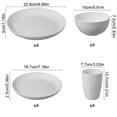 thumbnail image 3 of Juego de Vajilla de Plástico, 16 Piezas, Platos, Tazones y Vasos, Set de Vajilla de Cocina con Diseño Antirrotura, Apto para Microondas, Color Negro y Blanco para Uso Doméstico., 3 of 6