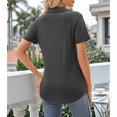 thumbnail image 4 of Camisas de Mujer con Cuello de Solapa, Cuello en V, Blusa de Corta, Blusa Informal Elegante. Gris XL, 4 of 9
