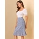 thumbnail image 4 of Falda midi Allegra K con botones y volantes florales Morado claro S, 4 of 6