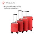 thumbnail image 4 of Travel Elite - Set 4 Maletas Rígidas de Viaje, G (25 kg), M (20 kg), C (10 kg), Carry On (8kg) rojo, 4 of 11