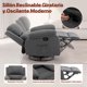 thumbnail image 5 of Korser Sillón Reclinable Giratorio 360°Adultos,Mecedora Pequeña Para Espacios Reducidos,Lino,Gris, 5 of 6