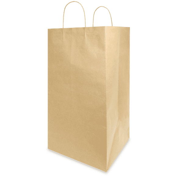 Bolsa de papel kraft (180 piezas) Caltom Delivery grande con asa