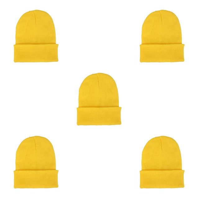 Sonducket Beanie Hat Gorros de punto Winter Skullcap Thermal Trendy Sleeve Headwear A prueba de viento Accesorios para el cabello Amarillo Type2 NO2