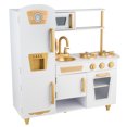 thumbnail image 3 of Cocina de Juguete de Madera para Niños con Refrigerador Cocinita Para Niñas Blanca -Vintage White And Gold, 3 of 8