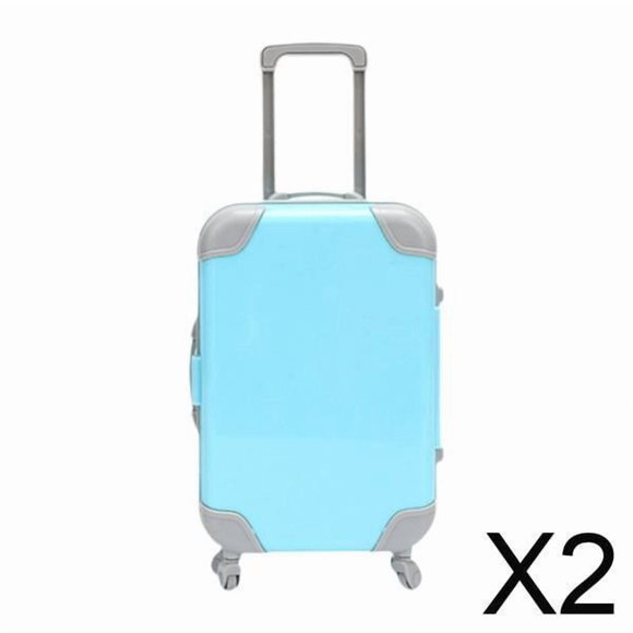 2xMini Maleta Caja De Dulces Caja De Almacenamiento De Equipaje Para Juguetes Infantiles Maquillaje Disfraz Azul 75 cm x 35 cm x 125 cm