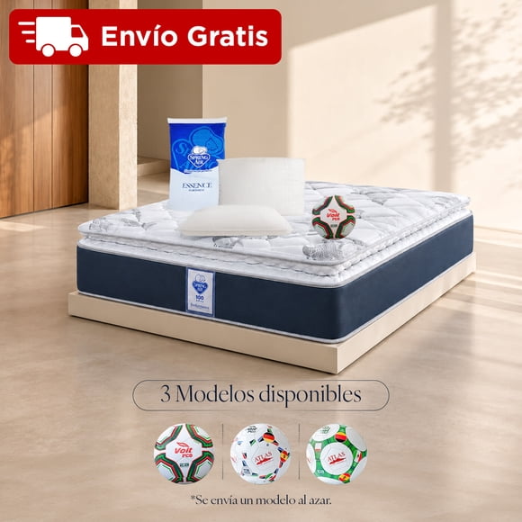 Colchón King Size Spring Air Smith Sp + 2 Packs Almohadas Peach Feel