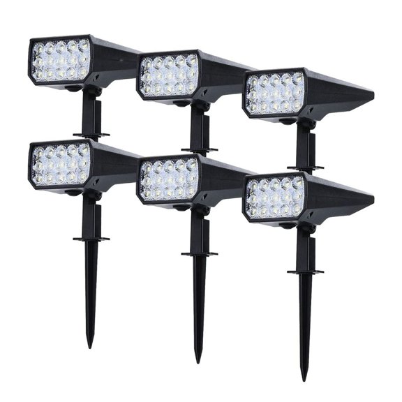 Set de 6 Lámparas Solares Dosyu  Exterior Jardín e Impermeables con 15 LEDs en Estaca y Pared.