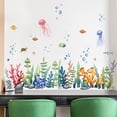 thumbnail image 1 of Pegatinas de pared de medusas y algas marinas para habitación infantil, decoración de pared, autoadhesivas, 1 of 7