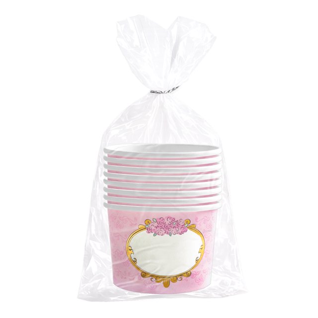 Platitos Prichos París Rosa de Cartón 8 Piezas