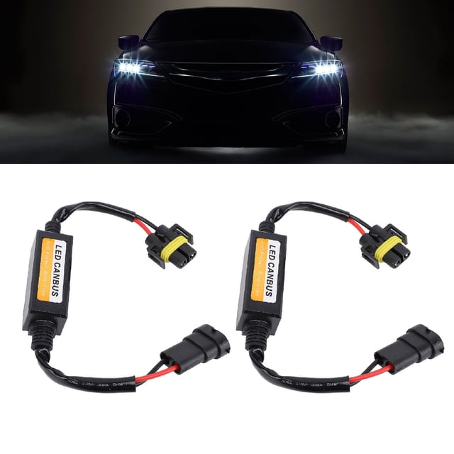 Resistencia 2 Uds Decodificador De Faros LED Arnés Antiparpadeo Resistencia De Error Condensador Cancelador Decodificador Canbus Para Vehículo Con Conector H8 H9 H11 Faro