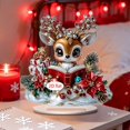 thumbnail image 3 of CaiYueKe Santa Claus Deer Ornaments 2D Flat Christmas Decor, Hanging Decorations for Holiday Tree Garland Window, Festive Santa Claus Deer Gift Set for Christmas Party Home Office Decor, 3 of 6