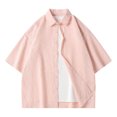 thumbnail image 1 of pstuiky camisetas para hombre, Camisa de manga corta con botones de color liso para hombre camisas casuales para hombre xl, 1 of 8