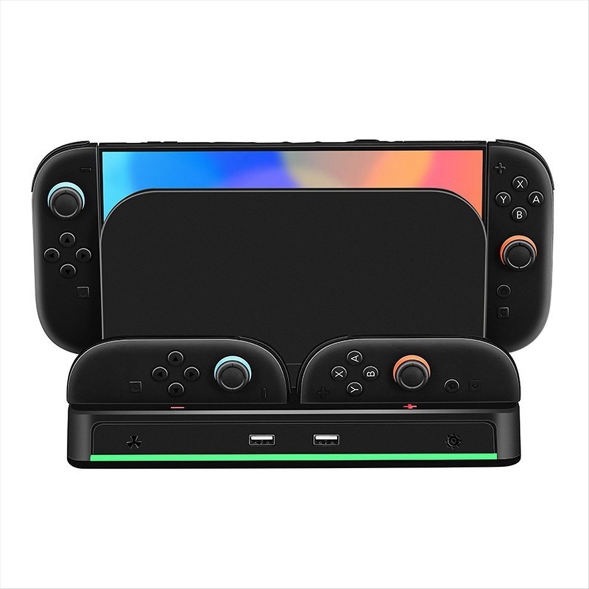 Base de Carga y Refrigeración para Consola Switch 2, Almacenamiento, NS2, Mando Pequeño Izquierdo y Derecho, con Luz RGB