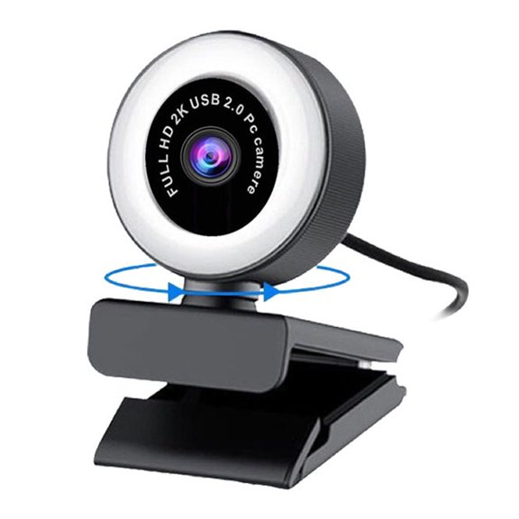 USB 2,0 ordenador portátil de escritorio 1080P/2K/5MP cámara Luz de relleno micrófono avanzado autofoco cámara Web - Enfoque fijo 1080p Enfoque fijo de 1080p Macarena webcam de transmisión