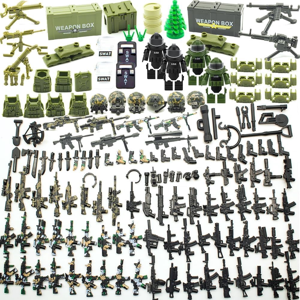 Paquete de armas militares, kits de accesorios y juguetes Gonsausola 200+