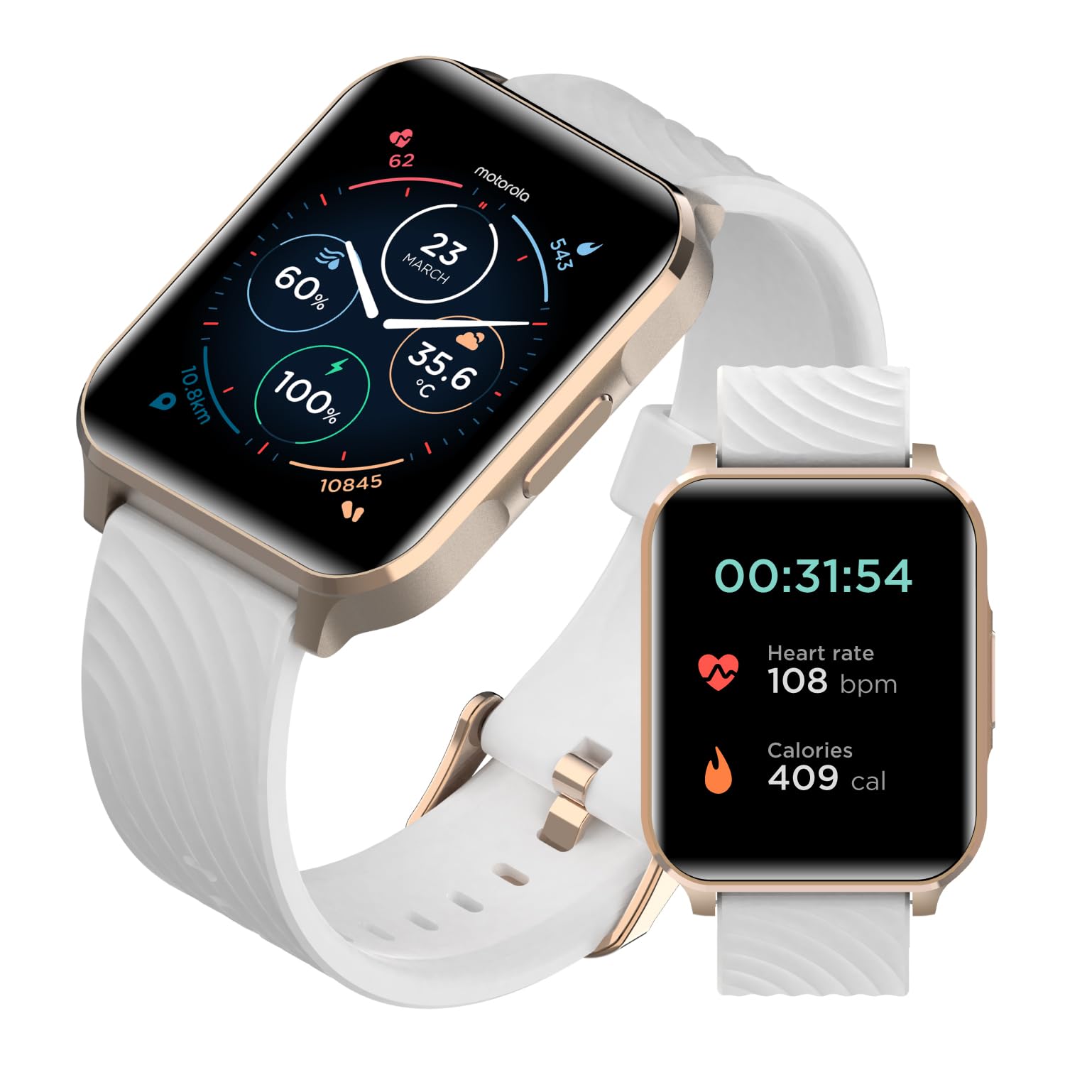 Smartwatch Motorola Moto Watch 70 con pantalla LCD de 1,69" en oro rosa
